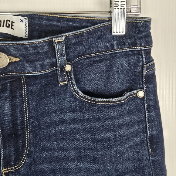 PAIGE Women's Midnight Blue Verdugo Ankle Jeans Raw Hem Size 30 - Picture 5 of 14